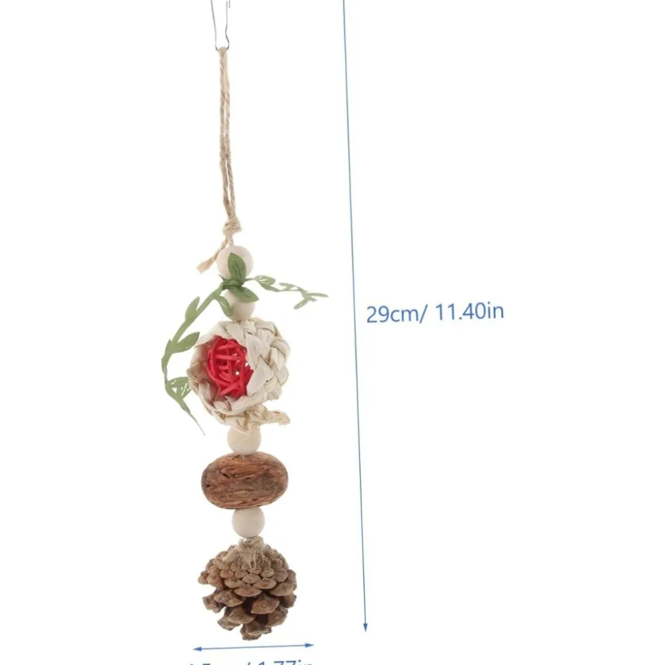 DTOPBUYAGE - Cône de pin et boule de rotin pour oiseaux pour chasser et mâcher