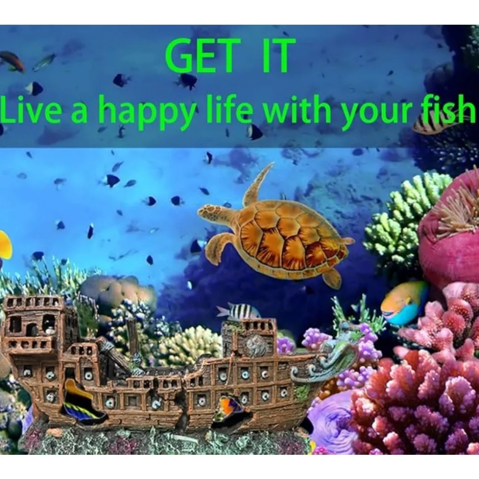 DTOPBUYAGE - Décorations aquarium résine eau douce salée
