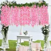 DTOPBUYAGE - Deux paquets de wisteria artificielle rose pour décoration dtopbuyage