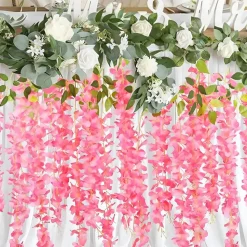 DTOPBUYAGE - Deux paquets de wisteria artificielle rose pour décoration dtopbuyage
