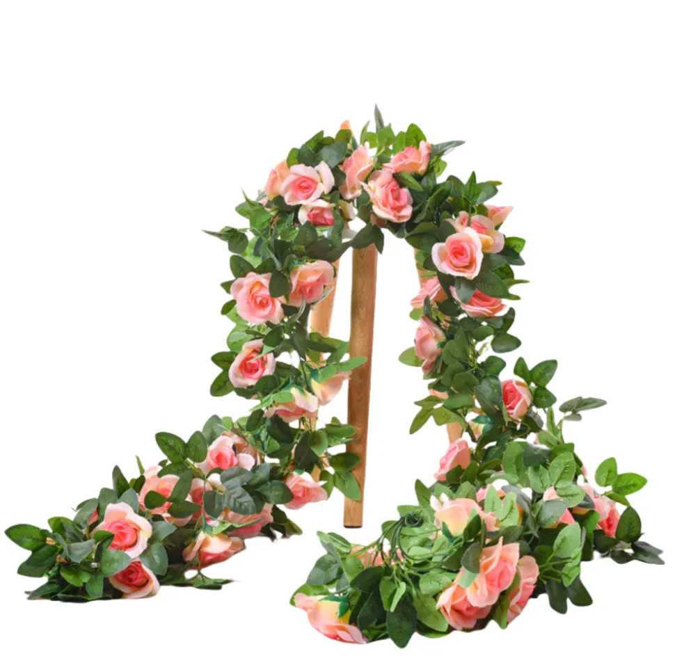 DTOPBUYAGE - Dtopbuyage - 16 rosiers artificiels couleur champagne, 2 pièces