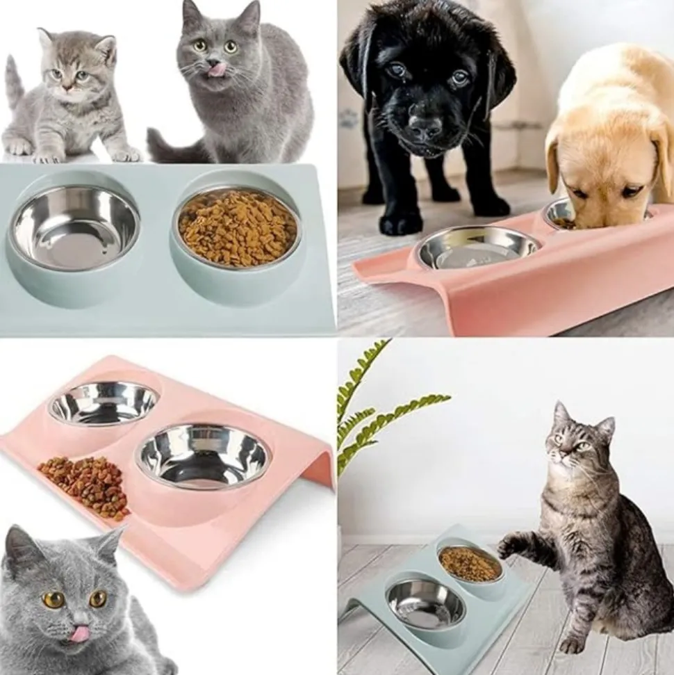 DTOPBUYAGE - Dtopbuyage animaux feeder bol, gamelle double