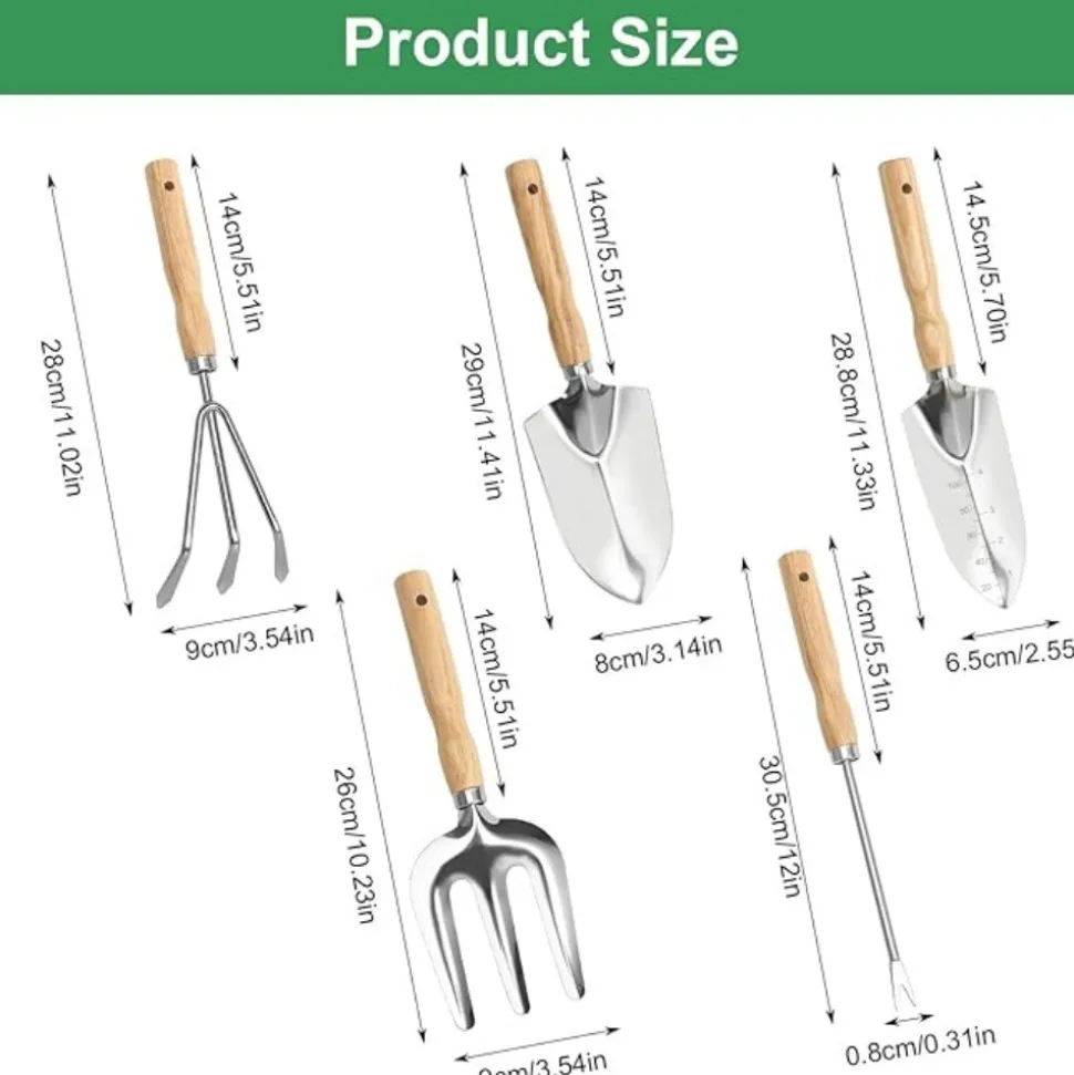 DTOPBUYAGE - Ensemble d'outils de jardin 5 pièces