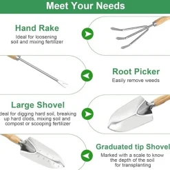 DTOPBUYAGE - Ensemble d'outils de jardin 5 pièces