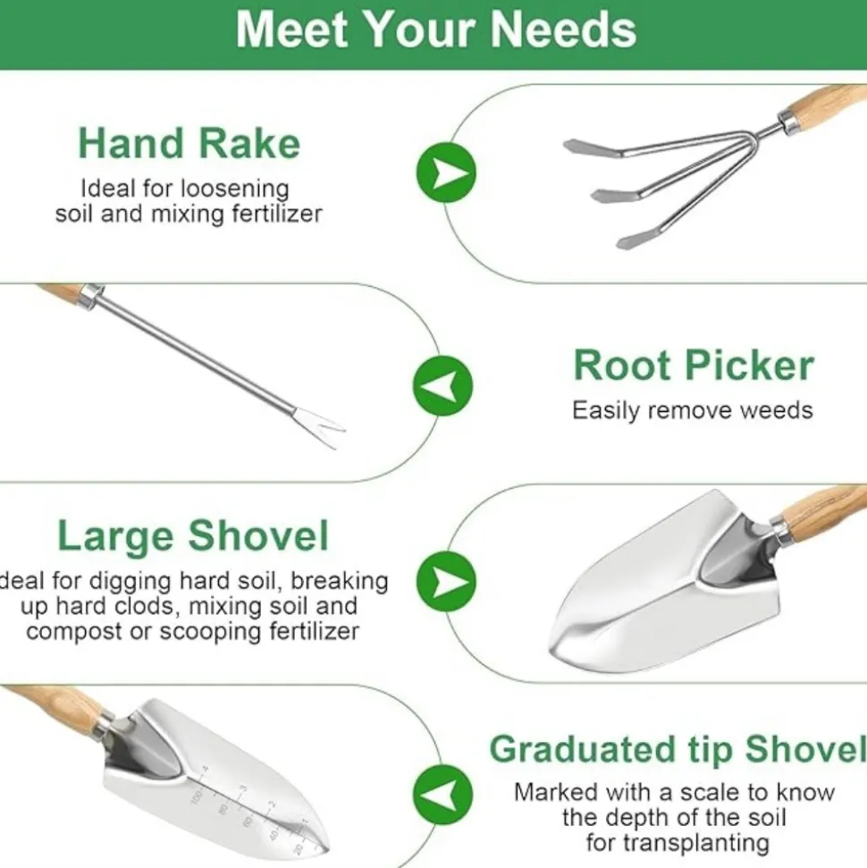 DTOPBUYAGE - Ensemble d'outils de jardin 5 pièces