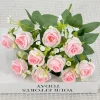 DTOPBUYAGE - Fleurs artificielles, gypsophile et rose diamant 2 pièces rose