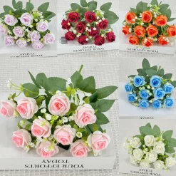 DTOPBUYAGE - Fleurs artificielles, gypsophile et rose diamant 2 pièces rose