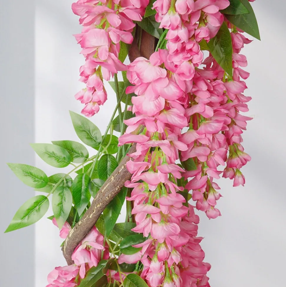 DTOPBUYAGE - Fleurs artificielles de glycine et de cassia fistula pour décoration du plafond rose*2 dtopbuyage