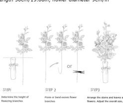 DTOPBUYAGE - Fleurs artificielles de faux roses pour décoration et cadeau rose (2 pièces)