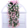 DTOPBUYAGE - Fleurs artificielles - tiges, paniers mural et fleurs pour décoration rose - dtopbuyage