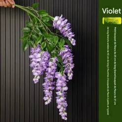 DTOPBUYAGE - Fleurs artificielles de glycine et de cassia fistula pour décoration du plafond violet*2 dtopbuyage