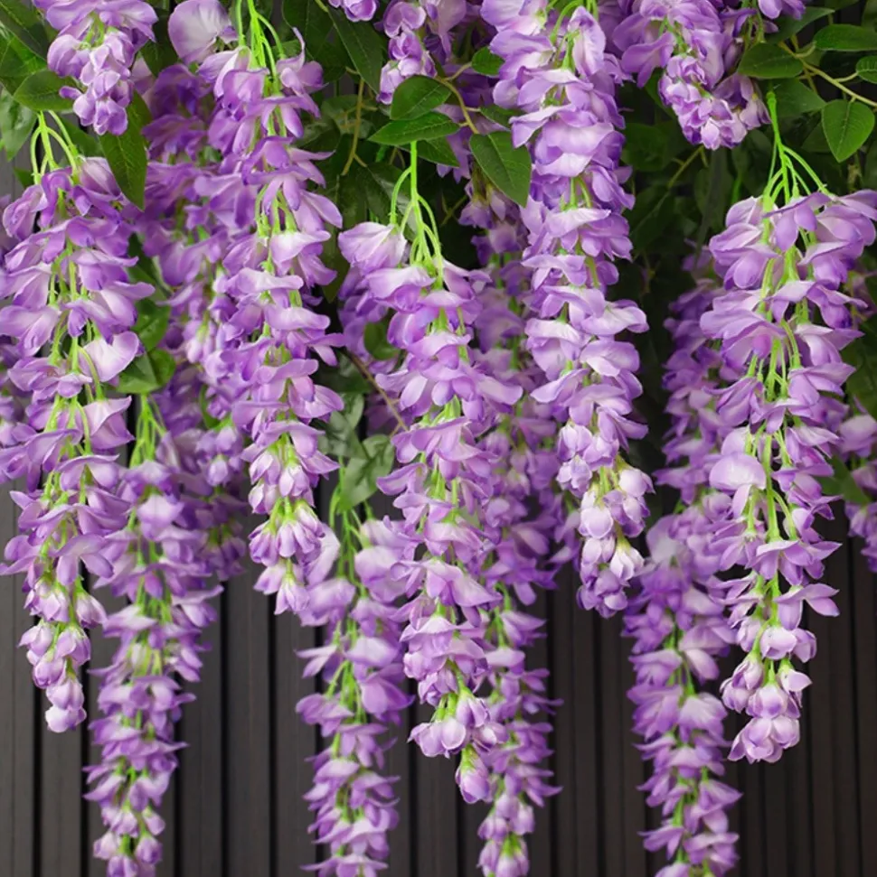 DTOPBUYAGE - Fleurs artificielles de glycine et de cassia fistula pour décoration du plafond violet*2 dtopbuyage