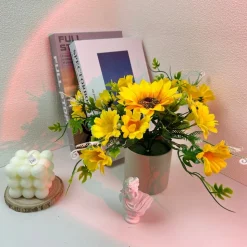 DTOPBUYAGE - Fleurs artificielles de tournesol et de marguerite - décoration pour salon et chambre - dtopbuyage
