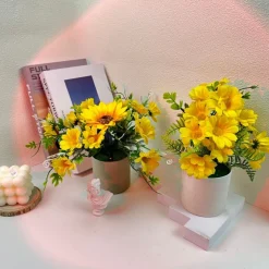 DTOPBUYAGE - Fleurs artificielles de tournesol et de marguerite - décoration pour salon et chambre - dtopbuyage