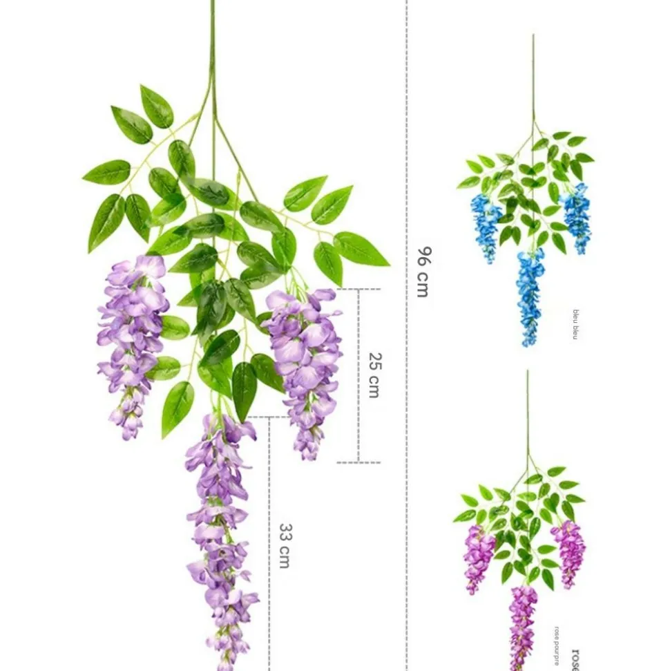 DTOPBUYAGE - Fleurs artificielles de glycine et de cassia fistula pour décoration du plafond bleu*2 pièces dtopbuyage