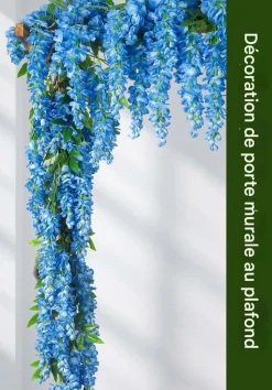 DTOPBUYAGE - Fleurs artificielles de glycine et de cassia fistula pour décoration du plafond bleu*2 pièces dtopbuyage