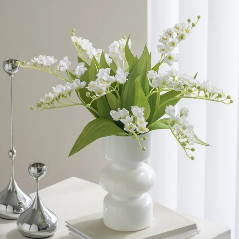 DTOPBUYAGE - Fleurs de muguet artificielles - 5 branches pour bouquet - blanc dtopbuyage