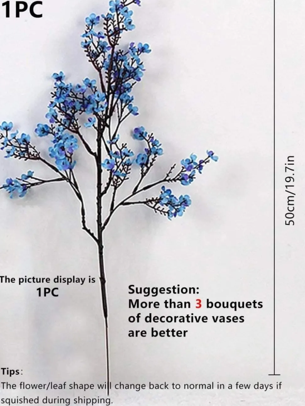 DTOPBUYAGE - Fleurs pour maison mariage fête etc blue cerez 10 bâtons dtopbuyage