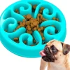 DTOPBUYAGE - Gamelle anti glouton bleu plateau interactif pour animaux compagnie