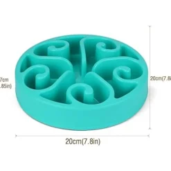 DTOPBUYAGE - Gamelle anti glouton bleu plateau interactif pour animaux compagnie