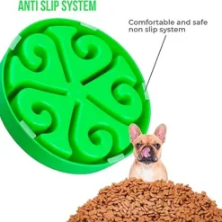 DTOPBUYAGE - Gamelle anti glouton vert plateau interactif pour animaux compagnie