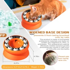 DTOPBUYAGE - Gamelle pour chat - surélevée avec support, jouet puzzle interactif