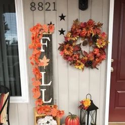 DTOPBUYAGE - Garland de feuilles d'érable d'automne artificielles - 12 pièces dtopbuyage