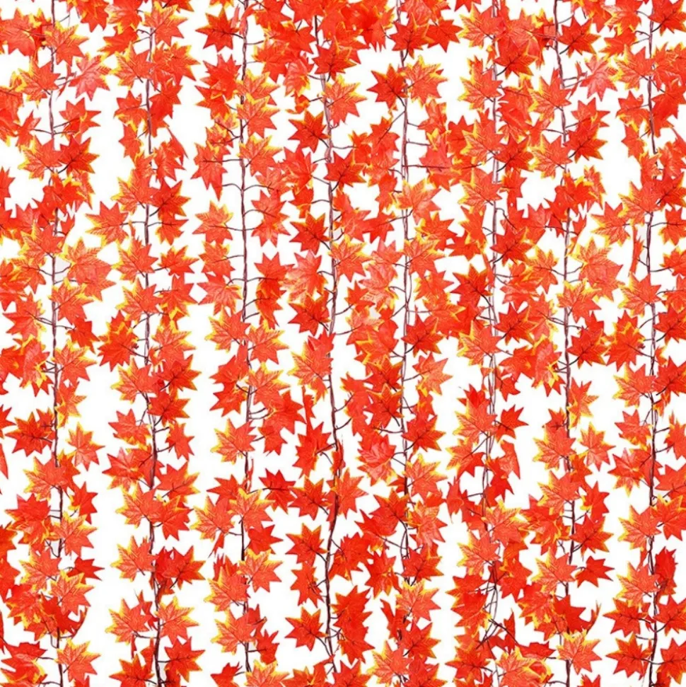 DTOPBUYAGE - Garland de feuilles d'érable d'automne artificielles - 12 pièces dtopbuyage