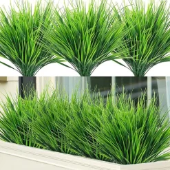 DTOPBUYAGE - Herbe artificielle - fleurs en plastique à 7 branches - décoration pour jardin - dtopbuyage