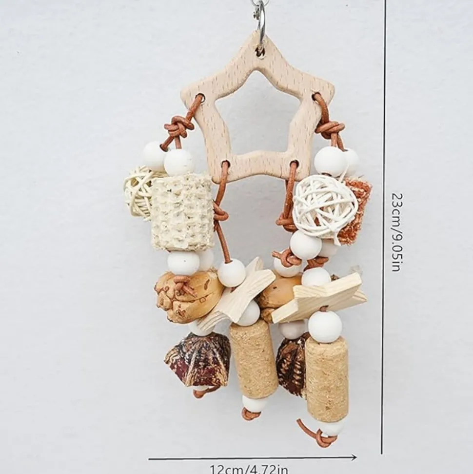 DTOPBUYAGE - Jouets mâcher perroquet naturel lot de 2