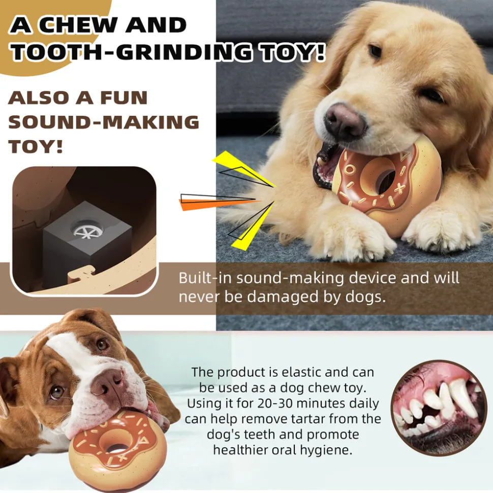 DTOPBUYAGE - Jouets pour chien - indestructibles, résistants et interactifs