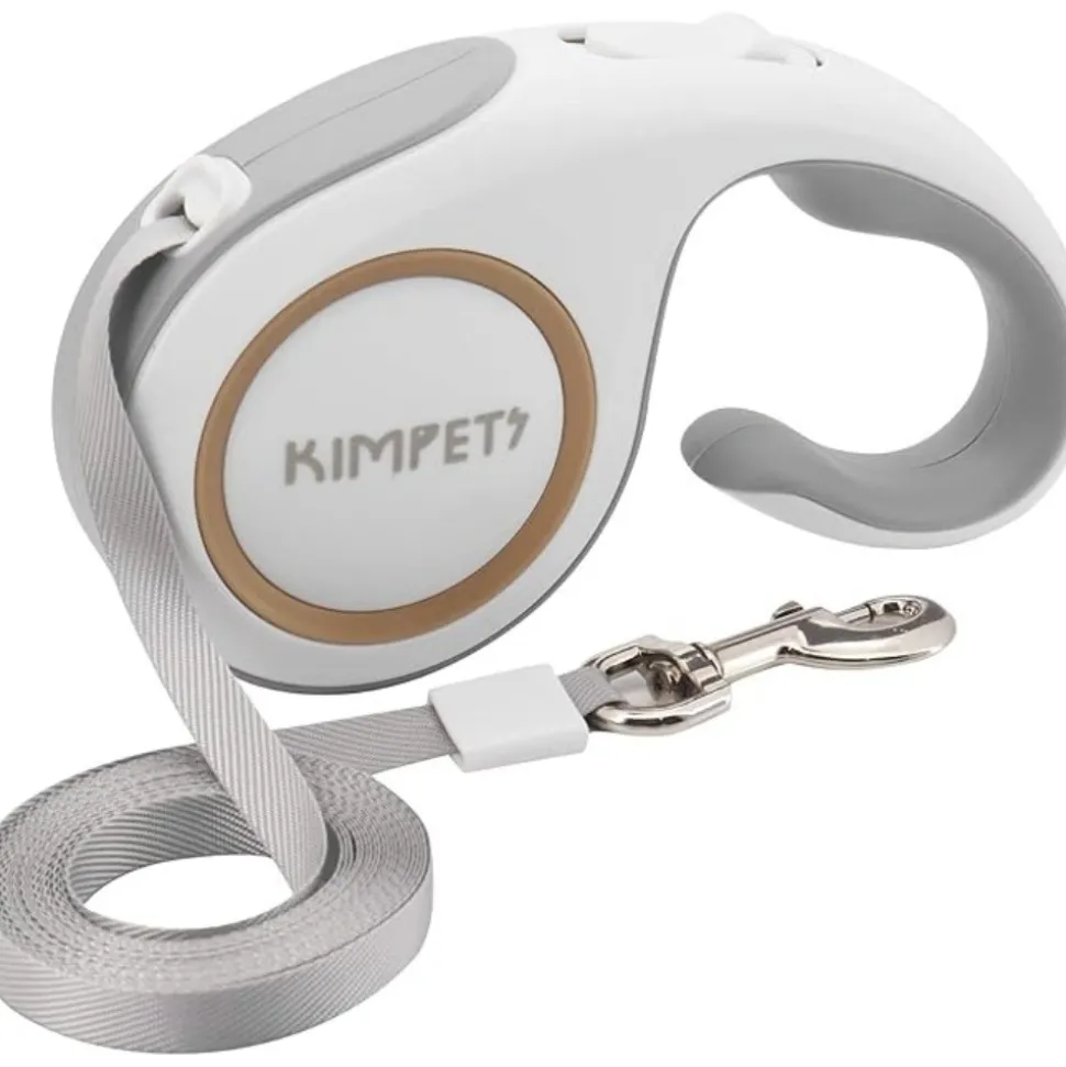 DTOPBUYAGE - Laisse extensible verrouillée 5m blanc chien