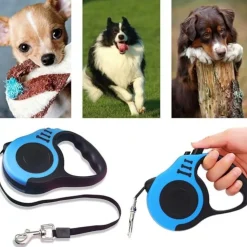 DTOPBUYAGE - Laisse rétractable 5m bleue pour chien