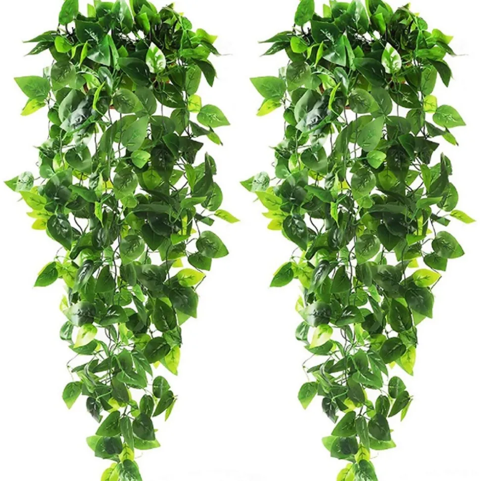 DTOPBUYAGE - Lierre artificiel de 1,1 mètres pour mural - végétation simulée 2pcs dtopbuyage