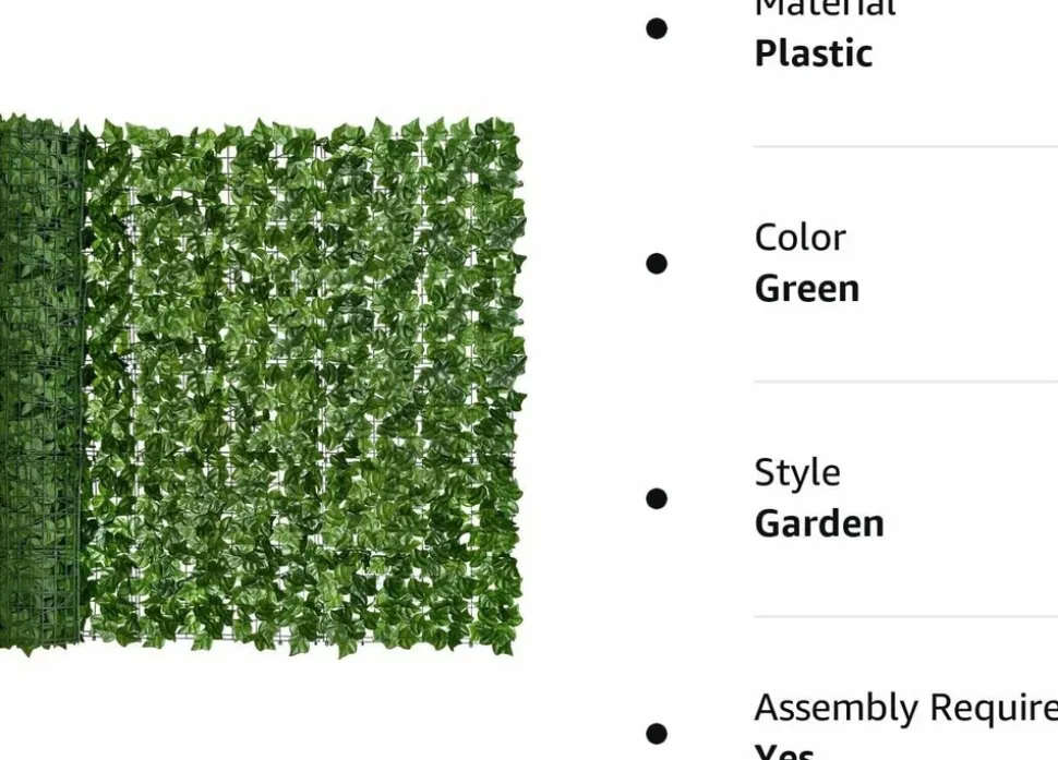 DTOPBUYAGE - Lierre artificiel pour décoration extérieure et protection de la vie privée dtopbuyage