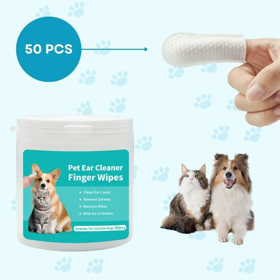 DTOPBUYAGE - Lingettes nettoyantes pour les oreilles de chien et chat