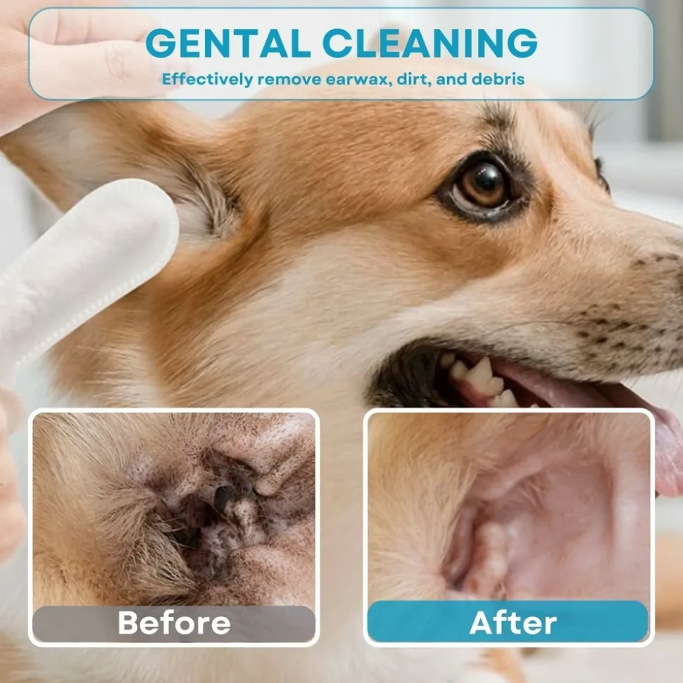 DTOPBUYAGE - Lingettes nettoyantes pour les oreilles de chien et chat