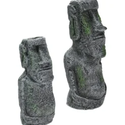 DTOPBUYAGE - Lot 2 statues tête île pâques déco