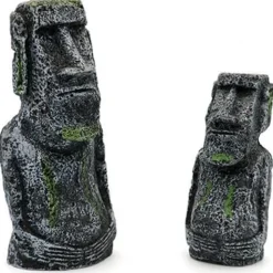 DTOPBUYAGE - Lot 2 statues tête île pâques déco
