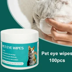 DTOPBUYAGE - Lot de 100 - lingettes douces pour les yeux de chat et chien