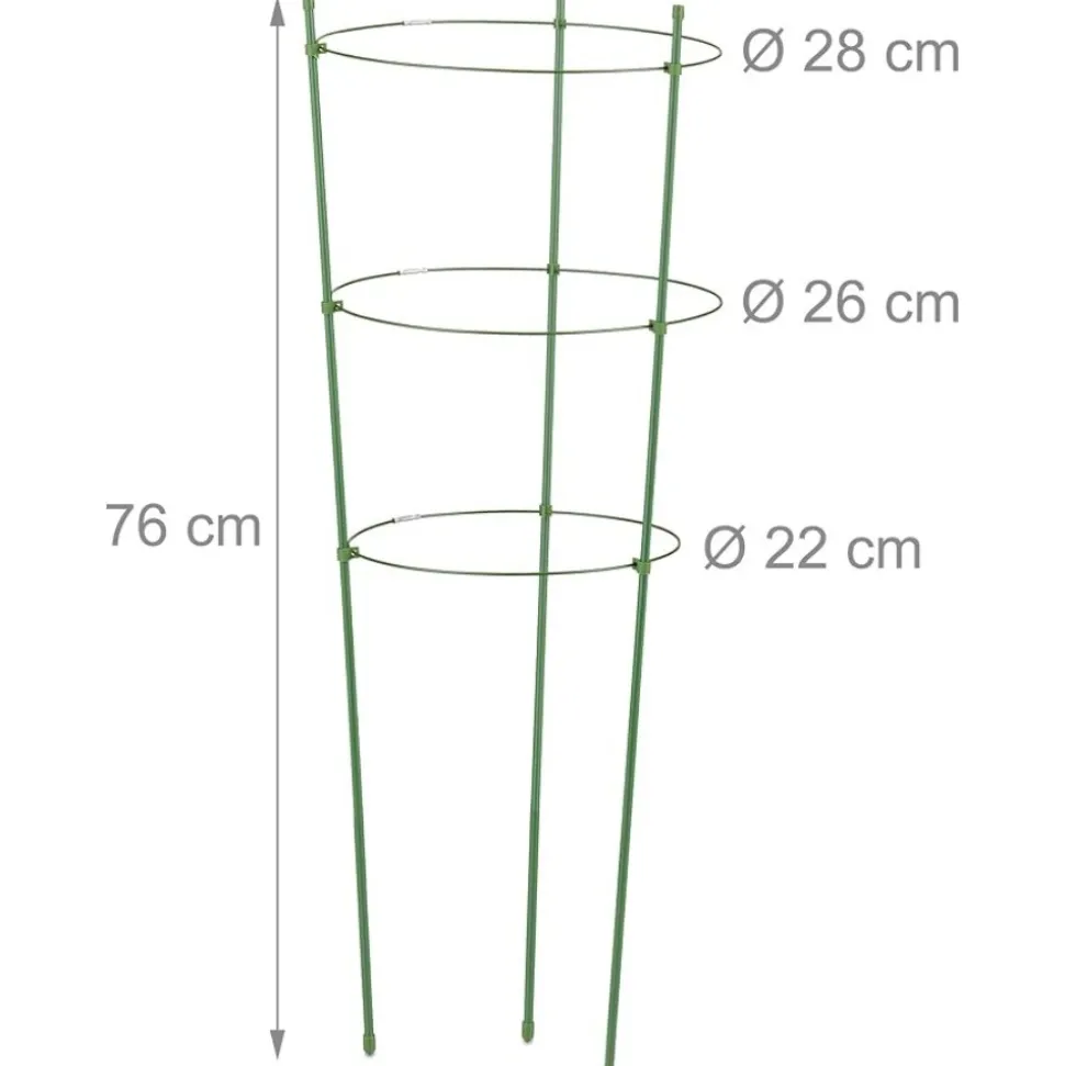 DTOPBUYAGE - Lot de 4 tuteurs pour tomates vert