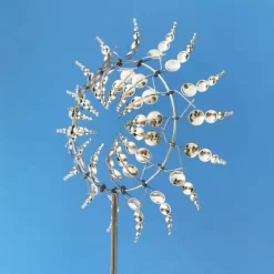 DTOPBUYAGE - Moulinets de décoration pour jardin argent dtopbuyage