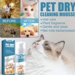 DTOPBUYAGE - Mousse de bain sec pour animaux de compagnie, 60 ml - dtopbuyage