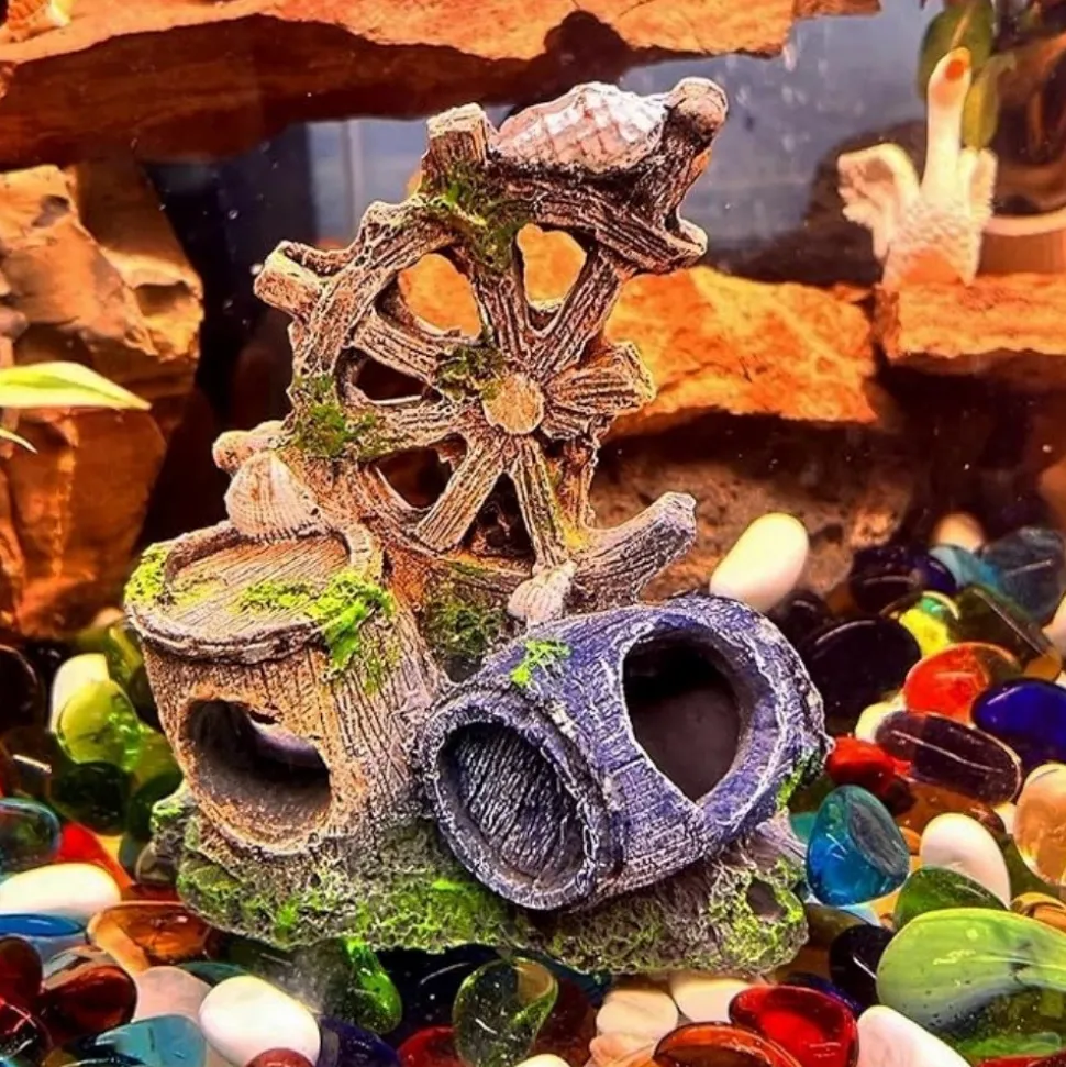 DTOPBUYAGE - Ornement aquarium barrel cave 1 pcs