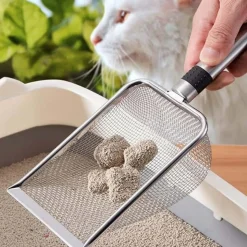 DTOPBUYAGE - Pelle à litière pour chat en acier inoxydable