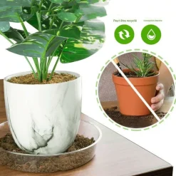 DTOPBUYAGE - Plateaux de soutènement pour pots de plantes transparents 20cm10pcs dtopbuyage