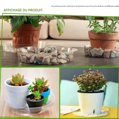 DTOPBUYAGE - Plateaux de soutènement pour pots de plantes transparents 20cm10pcs dtopbuyage