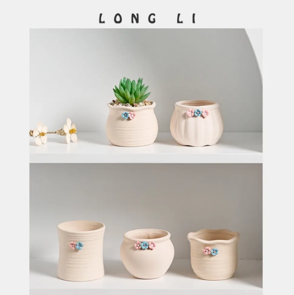 DTOPBUYAGE - Pot de fleurs succulentes en céramique