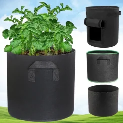 DTOPBUYAGE - Sacs de plantation noirs en non-tissé 20 gallons 5 pièces dtopbuyage