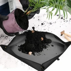 DTOPBUYAGE - Tapis de rempotage pour le jardinage noir, 50cmx50cm dtopbuyage